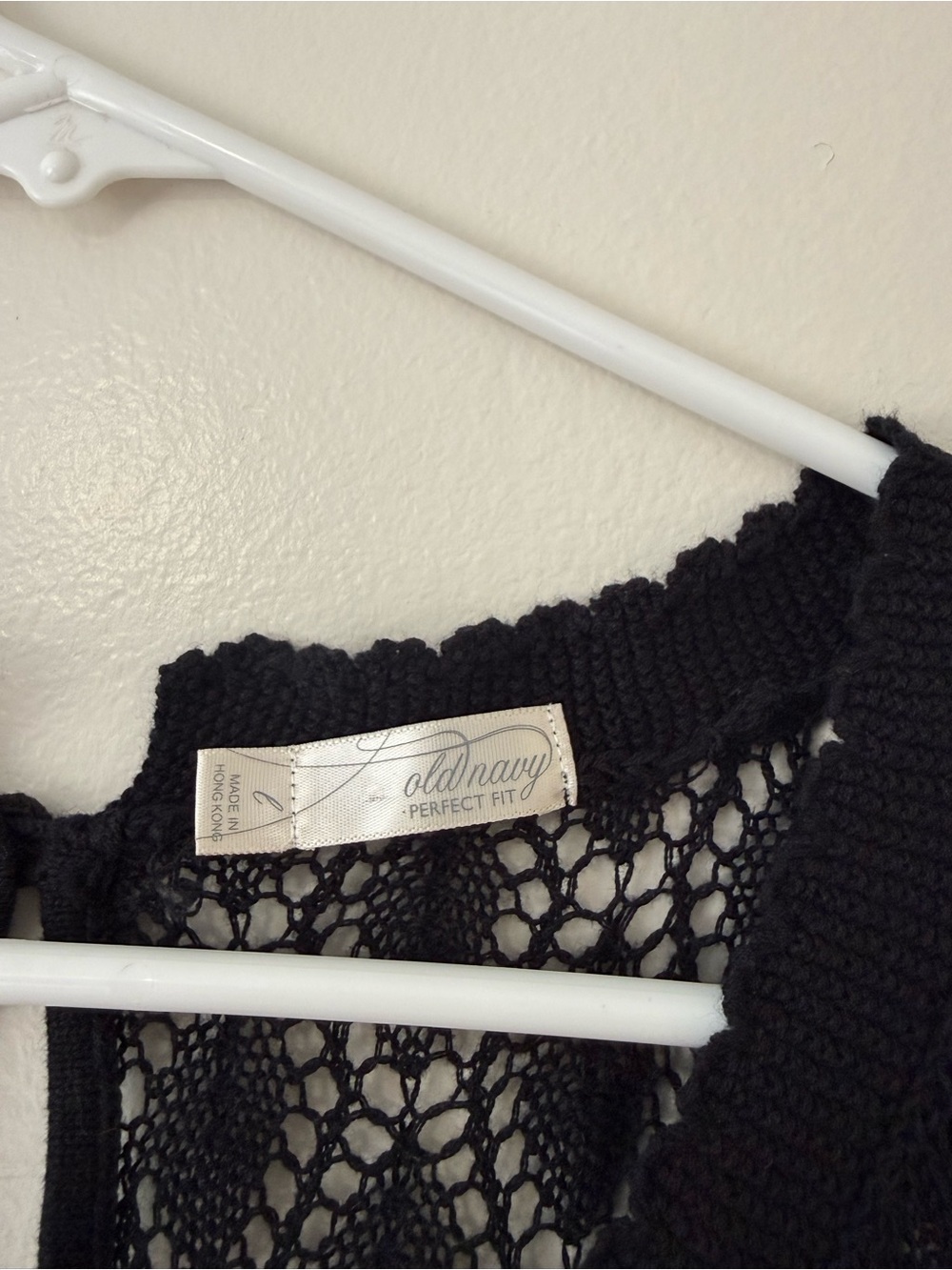 Vintage Y2K Old Navy Black Crocheted Dress Cover Up Sz Lg Whimsigoth Emo Witchy - Picture 2 of 10